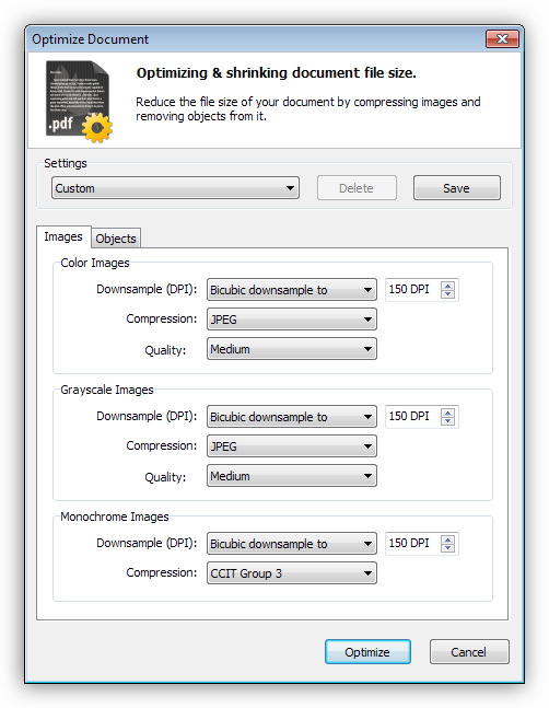 Оптимизация изображений и элементов на страницах в программе PDF Pro